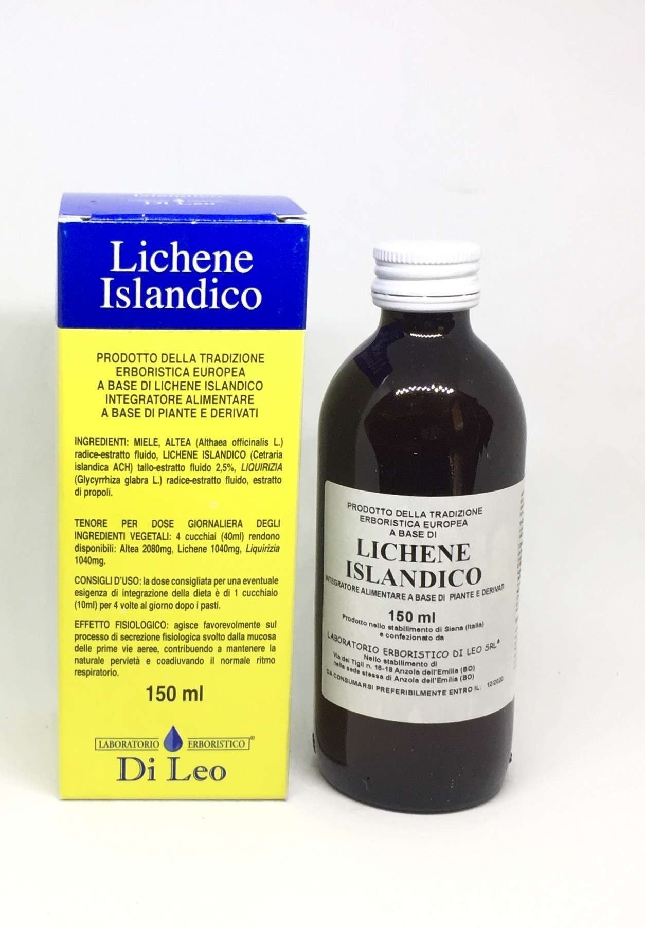 Lichene Islandico sciroppo 150ml LABORATORIO ERBORISTICO DI LEO