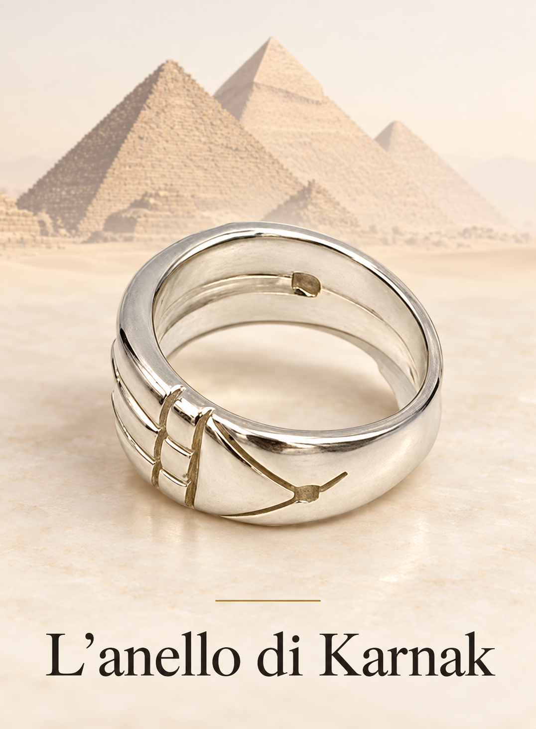 Anello di Karnak indossato – dettaglio artigianale | Erboristeria Ippocrate