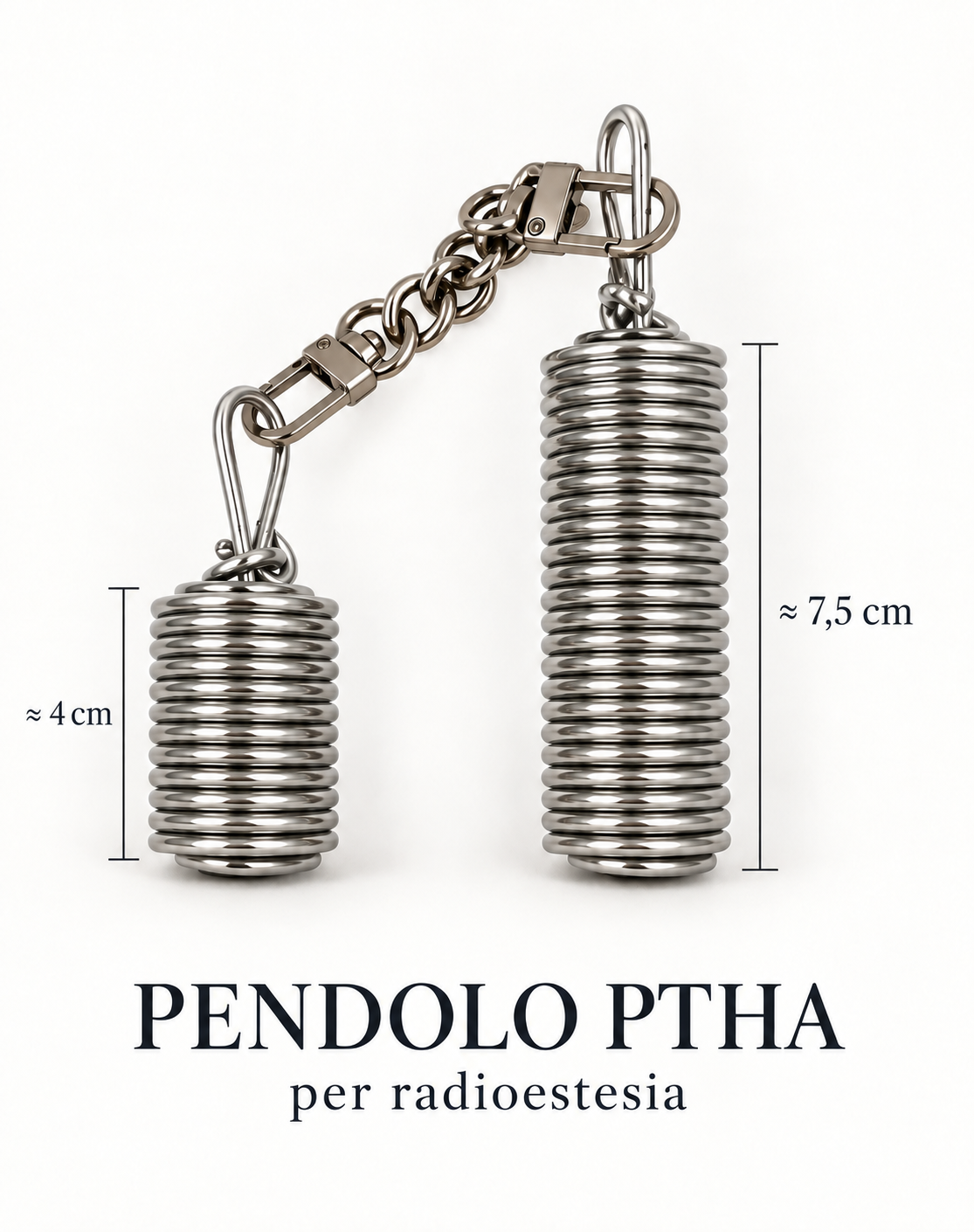 Pendolo Ptah Alluminio – vista laterale con catenella | Erboristeria Ippocrate
