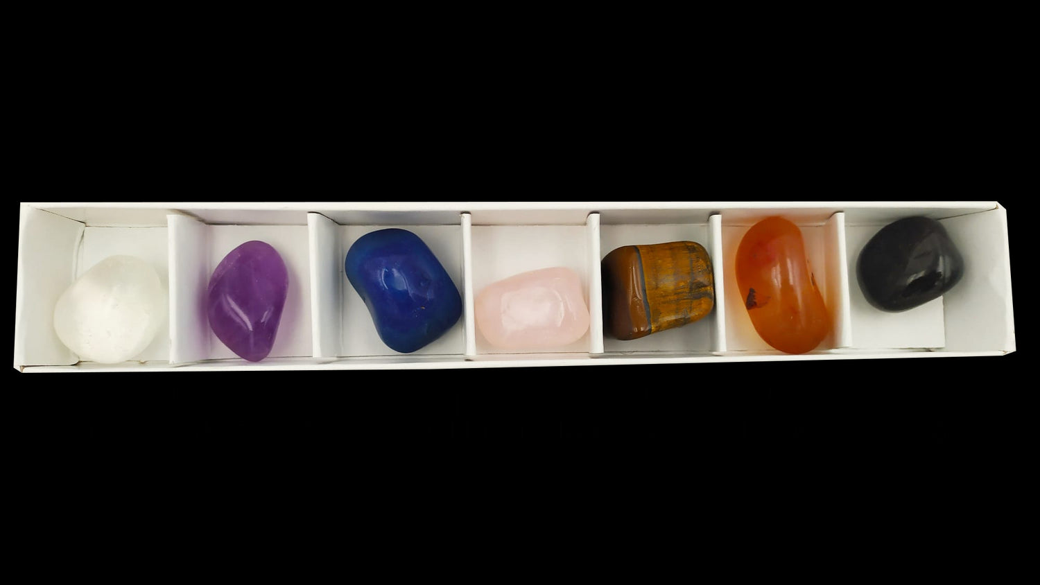 Cristalli 7 Chakra – 3cm circa – set pietre naturali burattate per trattamenti con cristalli  ACCADEMIA IPPOCRATE   