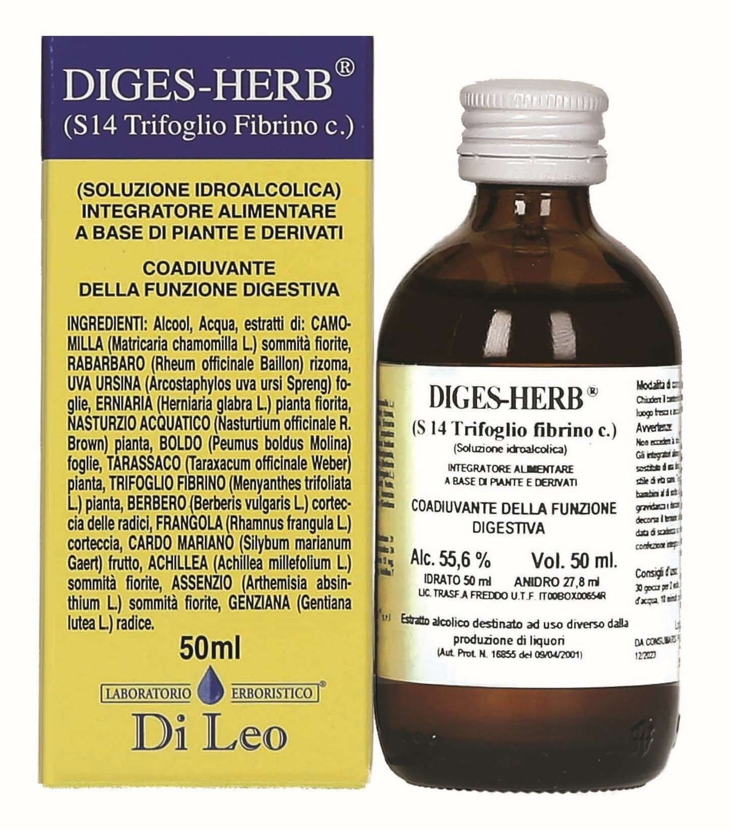 Diges-Herb® (S14 Trifoglio fibrino c.) – 50ml Prodotti Erboristici LABORATORIO ERBORISTICO DI LEO   