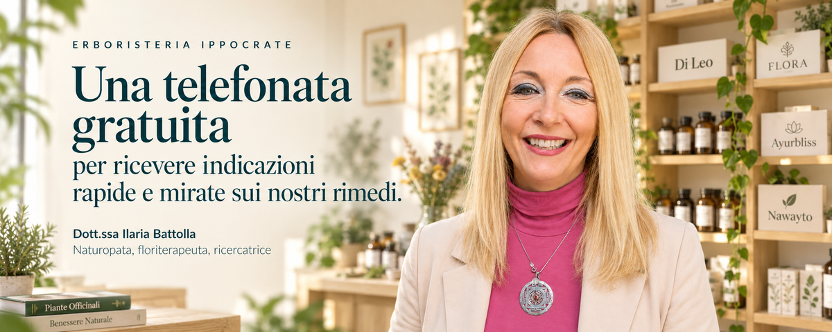 Dott.ssa Ilaria Battolla — Una telefonata gratuita per indicazioni rapide sui rimedi naturali dell'Erboristeria Ippocrate