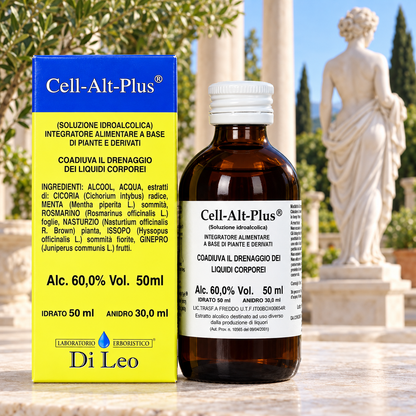 Cell-Alt-Plus PVB13 Laboratorio Erboristico Di Leo – flacone 50 ml con astuccio, integratore a base di Cicoria, Menta, Rosmarino, Nasturzio, Issopo e Ginepro