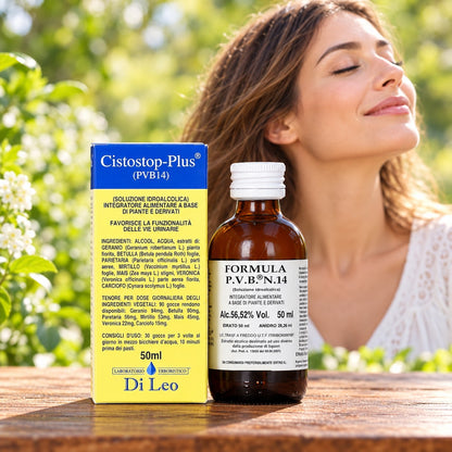 Cistostop-Plus® (PVB14) 50 ml Laboratorio Erboristico Di Leo – flacone e confezione | Erboristeria Ippocrate