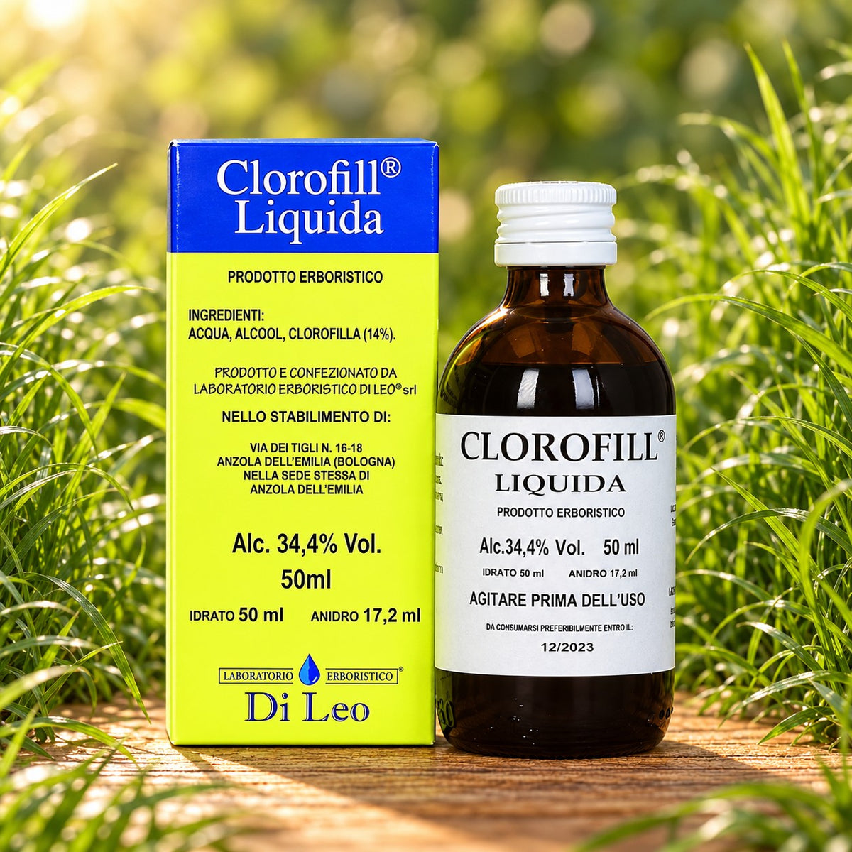 Clorofill® Liquida 50 ml Laboratorio Erboristico Di Leo – flacone e confezione | Erboristeria Ippocrate