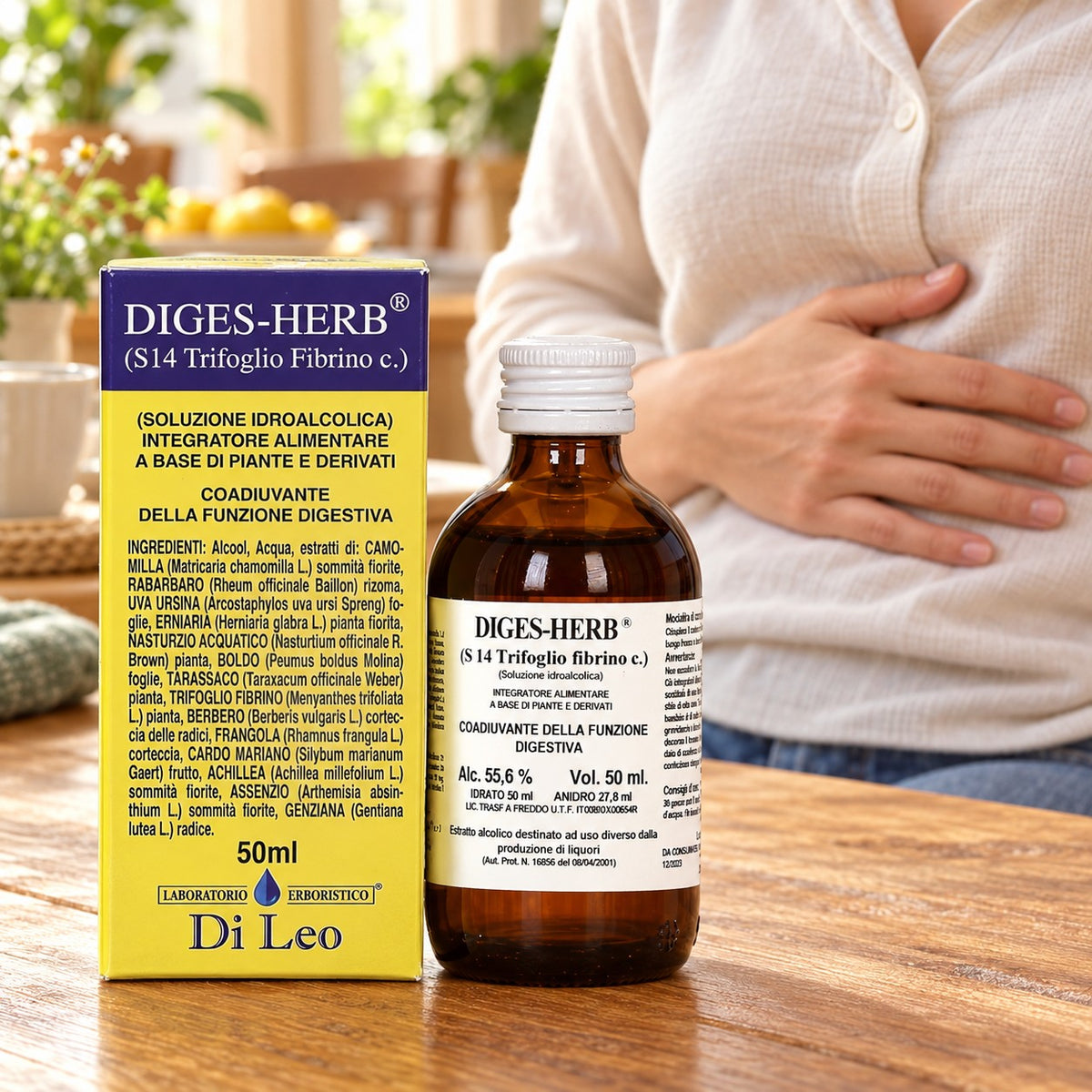Diges-Herb® (S14 Trifoglio fibrino c.) 50 ml Laboratorio Erboristico Di Leo – flacone e confezione | Erboristeria Ippocrate