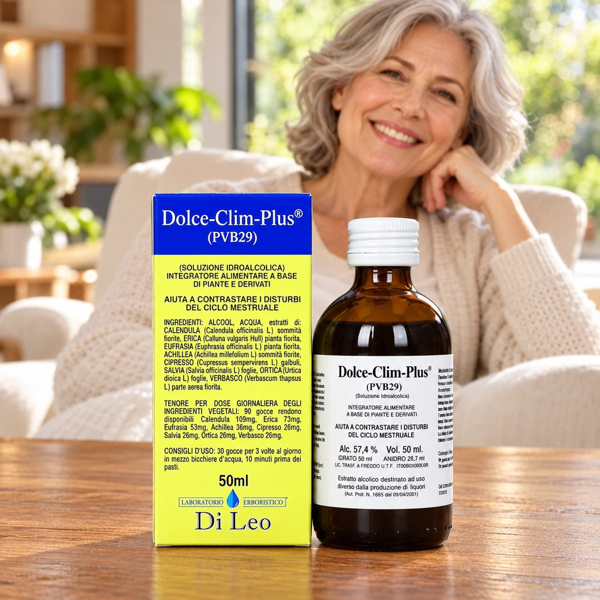 Dolce-Clim-Plus® (PVB29) 50 ml Laboratorio Erboristico Di Leo – flacone e confezione | Erboristeria Ippocrate