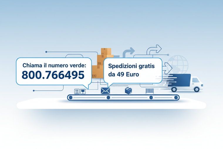 INSERISCI ANCHE IL NUMERO VERDE : Chiama il numero verde: 800.766495
Spedizioni gratis da 49 Euro