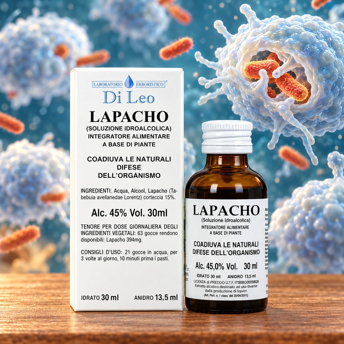Lapacho soluzione idroalcolica 30 ml Laboratorio Erboristico Di Leo – flacone e confezione | Erboristeria Ippocrate