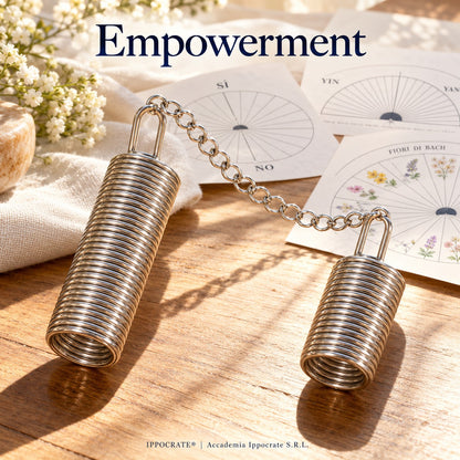 Pendolo Ptah Empowerment in rame argentato – doppia spirale | Erboristeria Ippocrate