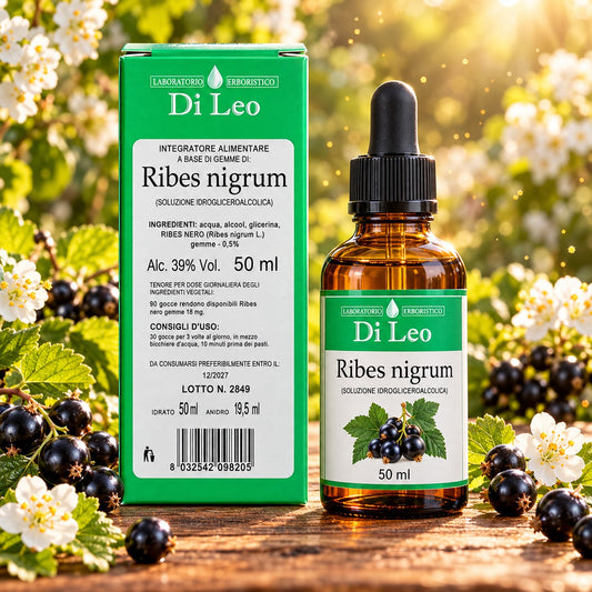 Ribes nigrum gemmoderivato 50 ml Laboratorio Erboristico Di Leo – flacone contagocce e confezione | Erboristeria Ippocrate