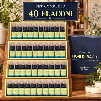 Set completo Fiori di Bach Di Leo – 40 flaconi su espositore in legno