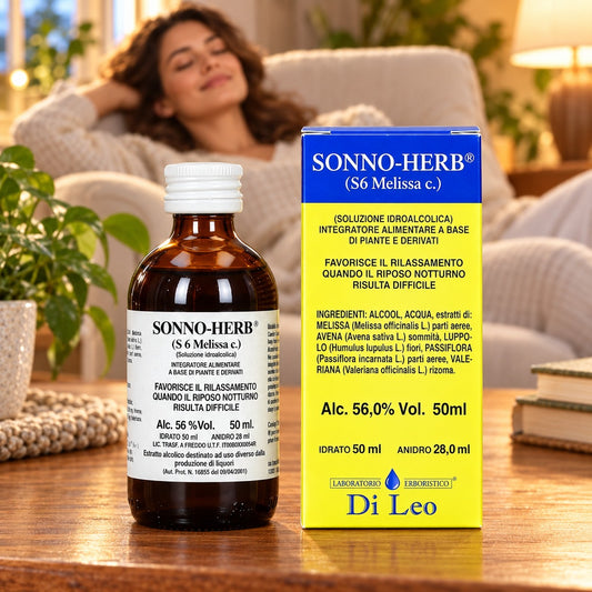 Sonno-Herb® (S6 Melissa c.) 50 ml Laboratorio Erboristico Di Leo – flacone e confezione | Erboristeria Ippocrate