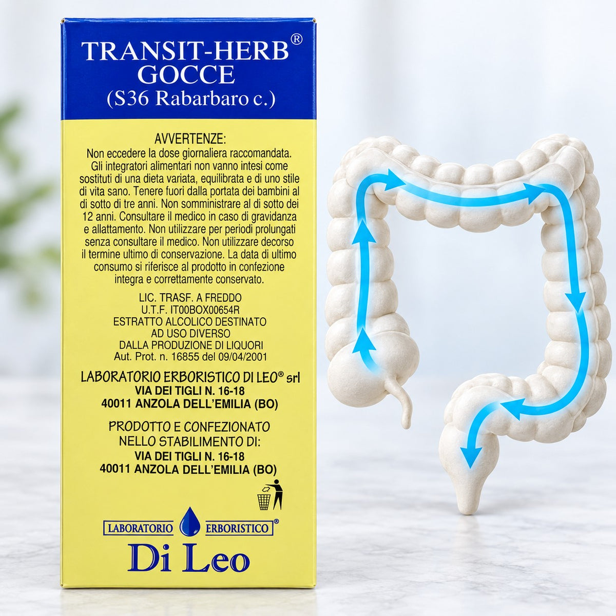 Transit-Herb® Gocce (S36 Rabarbaro c.) Laboratorio Erboristico Di Leo – confezione | Erboristeria Ippocrate